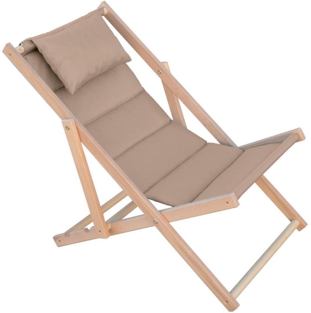 LEŻAK DREWNIANY CLASSIC SOFT Z ZAGŁÓWKIEM TAUPE