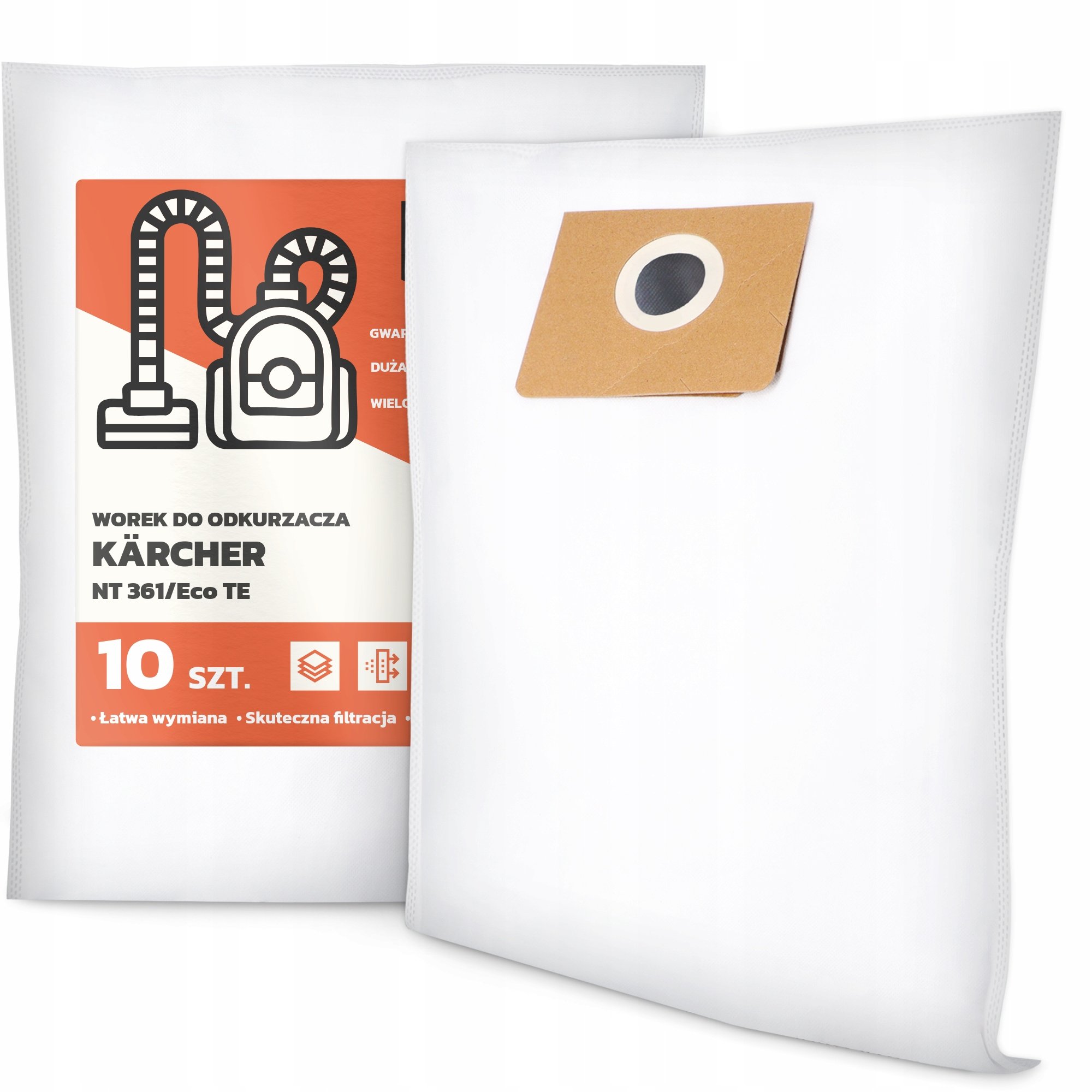 10x Worek do Odkurzacza Kärcher Nt 361/Eco Te Flizelinowy Torba Worki G9