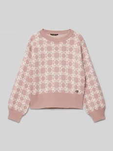Sweter z dzianiny z prążkowanymi wykończeniami - Swetry dla dziewczynek - miniaturka - grafika 1