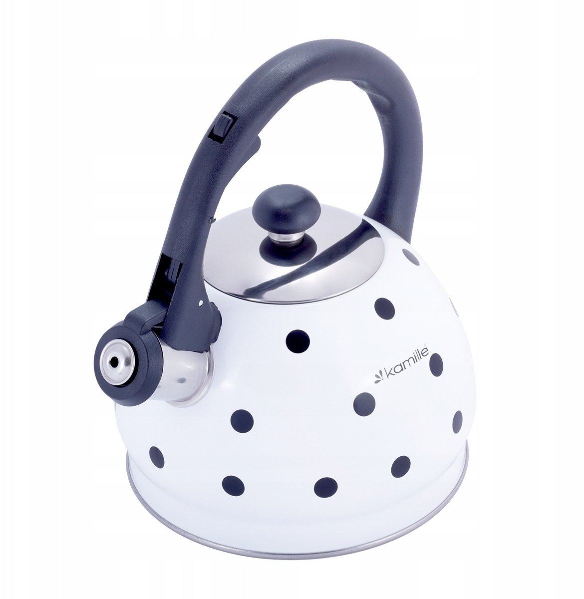 Kamille Czajnik ze stali nierdzewnej z gwizdkiem 2 0 L biała 1070 WH 1070 WH 5903148927572