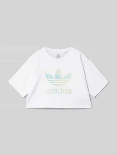 T-shirt krótki z nadrukiem z logo - Koszulki dla dziewczynek - miniaturka - grafika 1