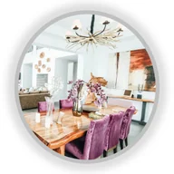 Lustra - LUSTRO OKRĄGŁE ŁAZIENKOWE Z LED W RAMIE LOFT SREBRNE 90 CM - miniaturka - grafika 1