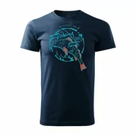 Koszulki sportowe męskie - Topslang, Koszulka męska dla wędkarza wędkarska fishing, granatowa, regular, rozmiar S - miniaturka - grafika 1