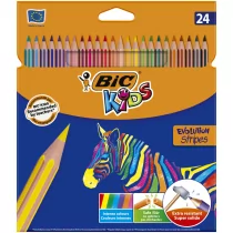 BIC Kredki Eco Evolution Stripes 18+6 kolorów - Przybory szkolne - miniaturka - grafika 2