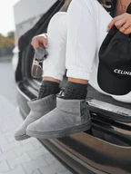 Botki damskie - Zamszowe botki damskie OASIS szare Dstreet ZY0401-38 - miniaturka - grafika 1