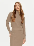 Swetry damskie - Guess Golf W4BR39 Z2WX0 Beżowy Regular Fit - miniaturka - grafika 1