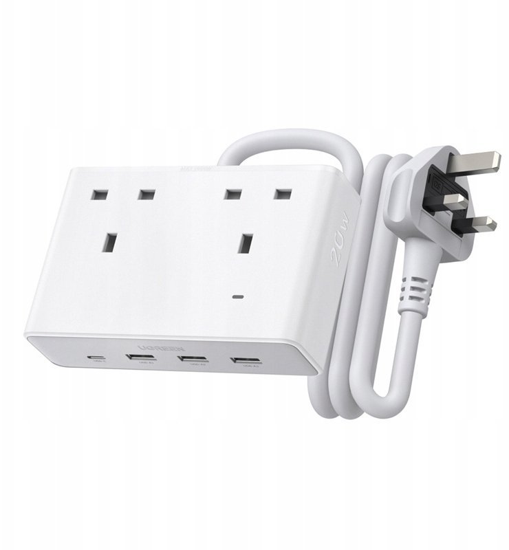 Listwa zasilająca Ugreen Listwa zasilająca Nexode S620 2x AC, 3x USB, 1x USB-C, 1.5m biała 85170