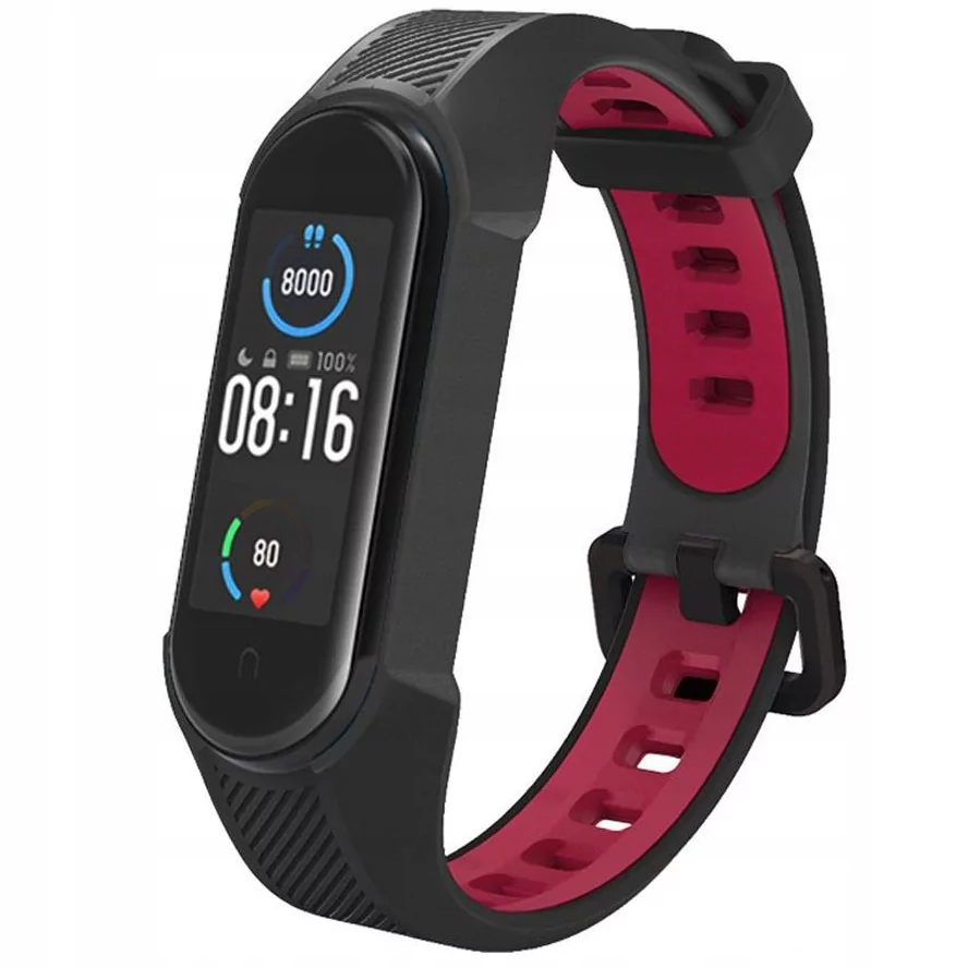 Tech-Protect Opaska Armour do Xiaomi Mi Band 5/6/6 NFC/7 black/red - darmowy odbiór w 22 miastach i bezpłatny zwrot Paczkomatem aż do 15 dni