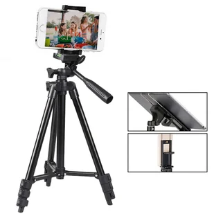 Statyw uniwersalny Alogy Tripod uchwyt do telefonu stojak 1/4 do kamer GoPro z pilot Bluetooth, pokrowiec Czarny - Statywy fotograficzne - miniaturka - grafika 12