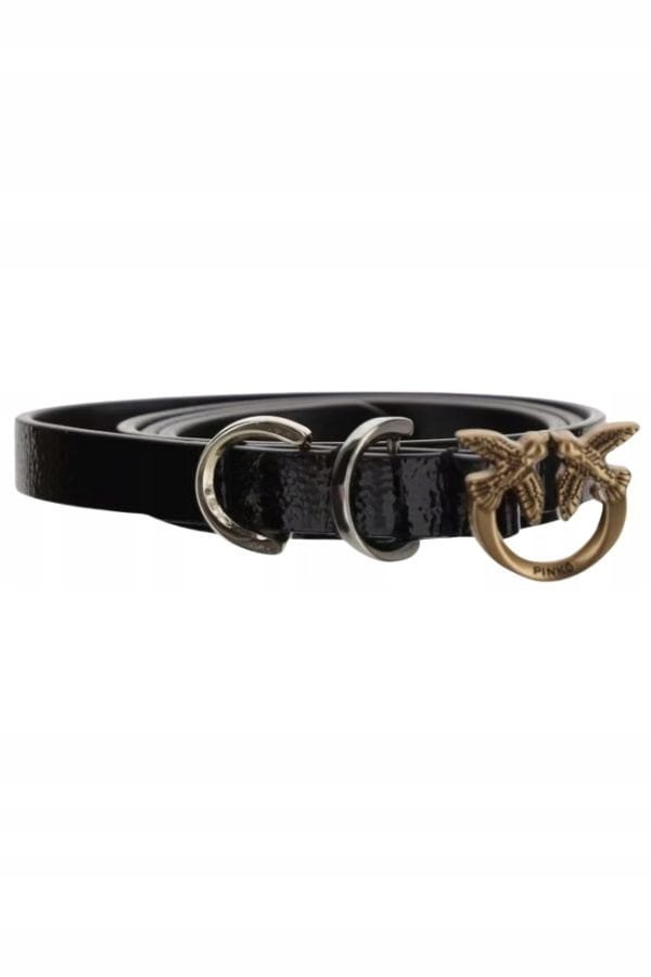Pasek damski skórzany PINKO IGGY BELT H1 PLT01 103441 A1UD czarny - XS