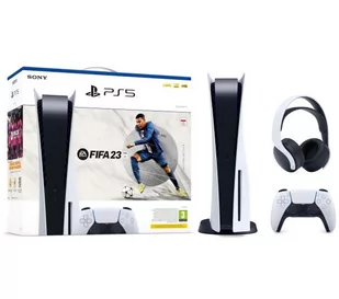 Sony PlayStation 5 z napędem + słuchawki PULSE 3D (biały) + FIFA 23 - Konsole Playstation - miniaturka - grafika 1