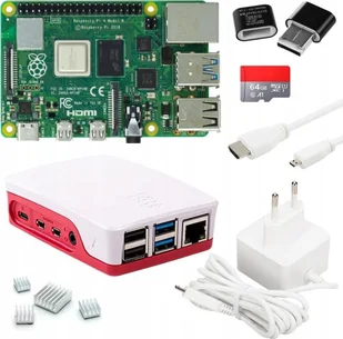 Raspberry Pi 4 zestaw startowy 8 GB karta SD 64 GB 4K radiatorów model - Komputery jednopłytkowe - miniaturka - grafika 1