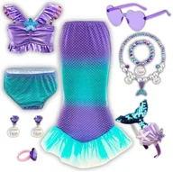 Ozdoby do włosów - 9W1 Syreni Ogon Strój Kąpielowy Syrenka Ariel Okulary Opaska 140 146 Cm - miniaturka - grafika 1