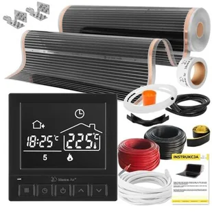 Folia grzewcza na podczerwień MISSION AIR Black Silver PTC 160W/m2 4m² szer. 100cm + regulator Taurus Czarny - Ogrzewanie podłogowe - miniaturka - grafika 1