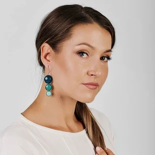 Potrójne kolczyki w odcieniach oceanu e27/m1 - Kolczyki - miniaturka - grafika 1