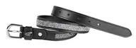 Paski - Pasek skórzany "Mosaika", czarny, srebrny. Klamra - miniaturka - grafika 1