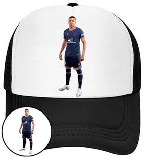Czapka z Daszkiem Kylian Mbappe Czarna z Nadrukiem Siatka Bejsbolówka - Czapki i chusty sportowe męskie - miniaturka - grafika 1