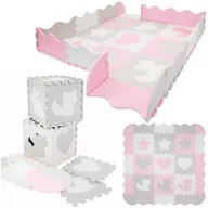 Maty edukacyjne - Mata edukacyjna/puzzle "Kształty" 25 szt. Pastel Pink - miniaturka - grafika 1