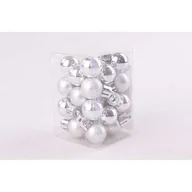 Bombki - Bombki plastikowe 2 cm srebrne 24 szt. - miniaturka - grafika 1