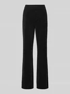 Spodnie damskie - Spodnie materiałowe o rozkloszowanym kroju z elastycznym pasem - miniaturka - grafika 1