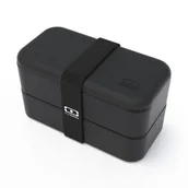 Lunch boxy - Monbento Monbento Bento Original Black Onyx 1 L Czarny Lunch Box Dwukomorowy Plastikowy - miniaturka - grafika 1