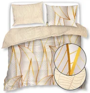 Pościel - Pościel Bawełna Satynowa 200X220 Złote Listki 20973 - miniaturka - grafika 1