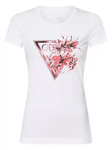 GUESS - T-shirt damski, biały - Koszulki i topy damskie - miniaturka - grafika 1