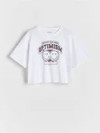 Koszulki dla dziewczynek - Reserved - T-shirt SmileyWorld® - biały - miniaturka - grafika 1