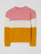 Swetry dla dziewczynek - Sweter ze wzorem w blokowe pasy - miniaturka - grafika 1