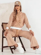 Dresy damskie - Komplet dresowy damski SANELIS beżowy Dstreet AY0987-L - miniaturka - grafika 1