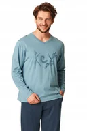 Piżamy damskie - KEY PIŻAMA MĘSKA MNS 861 B22 XXL NIEBIESKO-GRANATO - miniaturka - grafika 1