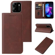 Etui i futerały do telefonów - Skórzane etui na telefon z magnetycznym zamknięciem Brown For TECNO Pop 7 Pro - miniaturka - grafika 1