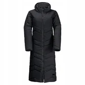 Płaszcze damskie - Jack Wolfskin płaszcz damski niebieski puchowy z kapturem rozmiar L - miniaturka - grafika 1