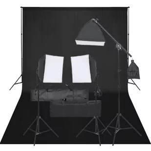vidaXL Fotograficzny zestaw studyjny z lampami i tłem - Lampy studyjne - miniaturka - grafika 1