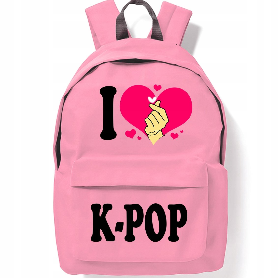 Plecak Różowy Szkolny Młodzieżowy I Love Kpop Stylowy Modne Trendy