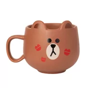 Kubki - Line Friends Line Friends - Kubek ceramiczny 3D miś BROWN LINE3341 - miniaturka - grafika 1