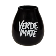 Zaparzacze i kawiarki - Tykwa ceramiczna Verde Mate 350 ml czarna - miniaturka - grafika 1