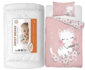 Pościel dla dzieci - Komplet pościeli 100x135 do łóżeczka z kołdrą i poduszką wyprawka KOT - miniaturka - grafika 1