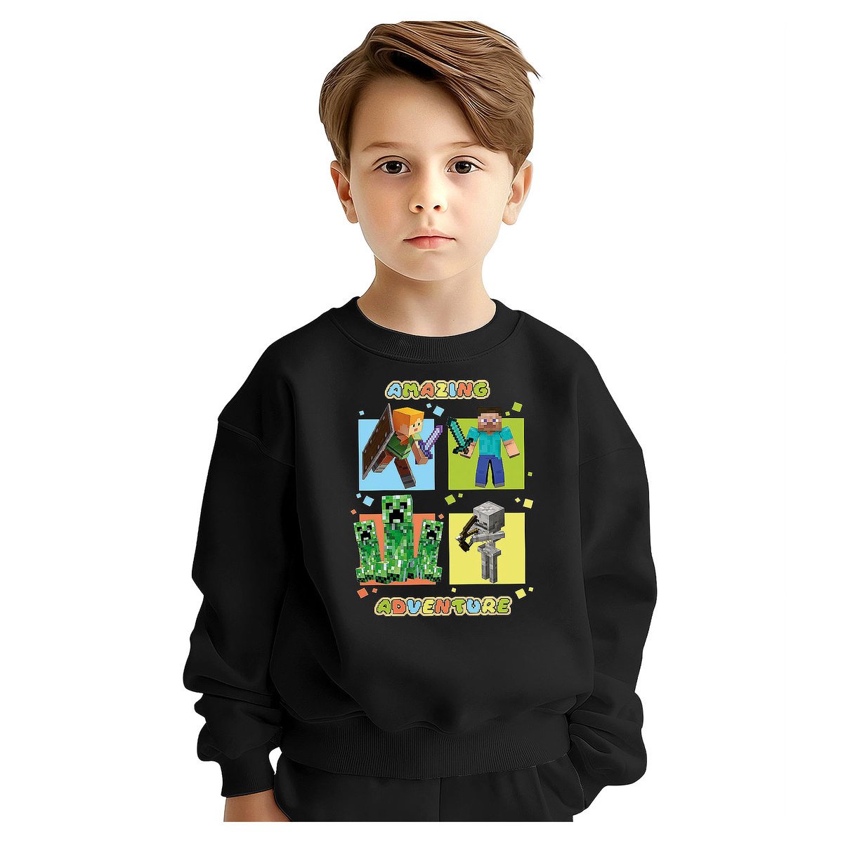 BLUZA DZIECIĘCA MŁODZIEŻOWA MINECRAFT 146-152 WZORY PREZENT JAKOŚĆ