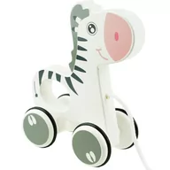 Zabawki interaktywne dla dzieci - Zebra do ciągnięcia na sznurku drewniana zabawka - miniaturka - grafika 1