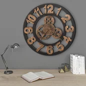 Zegary - vidaXL vidaXL Zegar ścienny, metalowy, 58 cm, złoto-czarny - miniaturka - grafika 1
