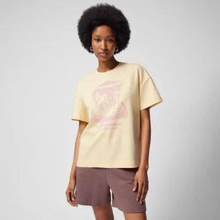 Damski t-shirt z nadrukiem Outhorn OTHWSS24TTSHF1484 - żółty - Koszulki sportowe damskie - miniaturka - grafika 1