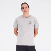 Koszulki męskie - Koszulka męska New Balance MT31909AG  szara - miniaturka - grafika 1