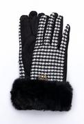 Rękawiczki - Rękawiczki w pepitkę z futerkiem - Monnari - miniaturka - grafika 1