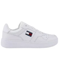 Buty sportowe męskie - Buty Tommy Jeans Retro Basket EM0EM00955-YBR - białe - miniaturka - grafika 1