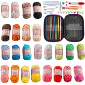 Pasmanteria - ZESTAW WŁÓCZEK BAWEŁNIANYCH 24 SZT Szydełka w Etui - miniaturka - grafika 1