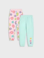 Spodnie i spodenki dla dziewczynek - Sinsay - Spodnie dresowe 2 pack - wielobarwny - miniaturka - grafika 1