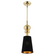 Lampy sufitowe - KKS Klasyczna lampa wisząca QUEEN MP-8846-18 abażurowy zwis czarny złoty - miniaturka - grafika 1