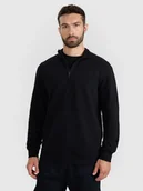 Bluzy męskie - 4F Bluza dresowa nierozpinana bez kaptura męska - czarna L - miniaturka - grafika 1