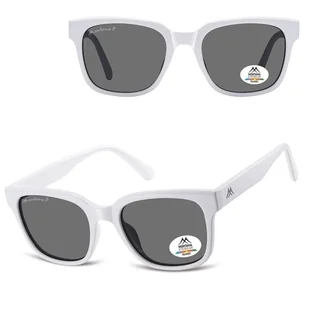 Białe prostokątne okulary przeciwsłoneczne z polaryzacją MP54F - Okulary korekcyjne, oprawki, szkła - miniaturka - grafika 1